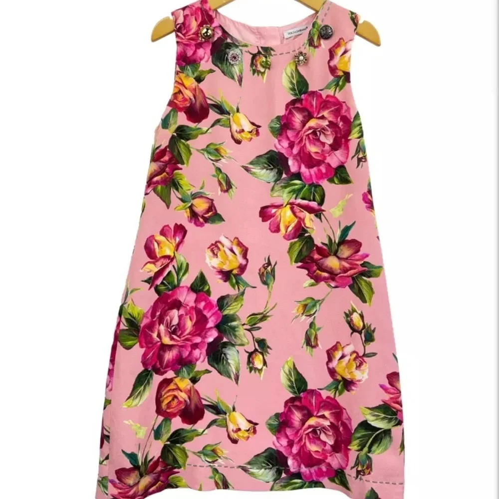 Dolce & Gabbana Flores Rosa Girls Dress